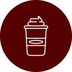 Frappe Vector Line Brown Circle Icon Design