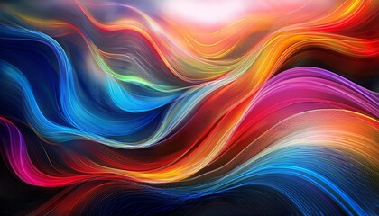 abstract colorful waves vibrant flowing ribbons of color dance across the canvas creating an abstract composition of energy and movement