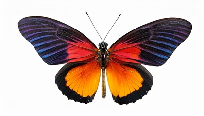 Fototapeta premium beautiful colorful butterfly isolated transparent background generative ai