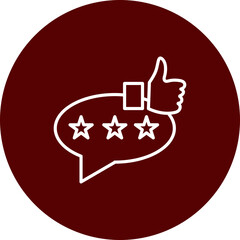 Fototapeta premium Positive Review Vector Line Brown Circle Icon Design