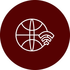 Internet Connection Vector Line Brown Circle Icon Design
