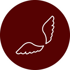 Wings Vector Line Brown Circle Icon Design
