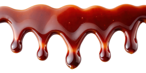 Delicious Dripping Brown Sauce Isolated on transparent background Culinary Image