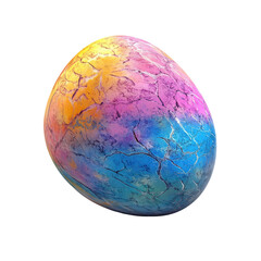 Colorful cracked egg