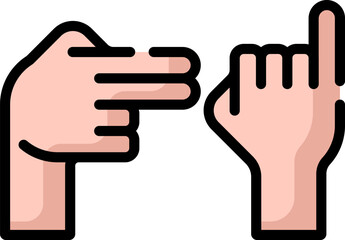 hand sign illustration on a white background     