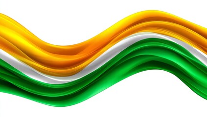 Colorful abstract wave pattern in orange, white, and green design