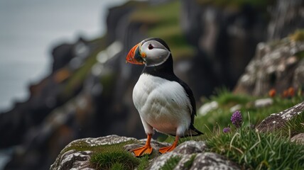 Atlantic Puffin on Coastal Cliffs