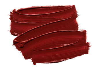 Deep Red Paint Brush Stroke Texture Swatch Isolated