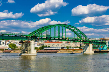 Fototapeta premium Old Sava bridge in Belgrade, Serbia