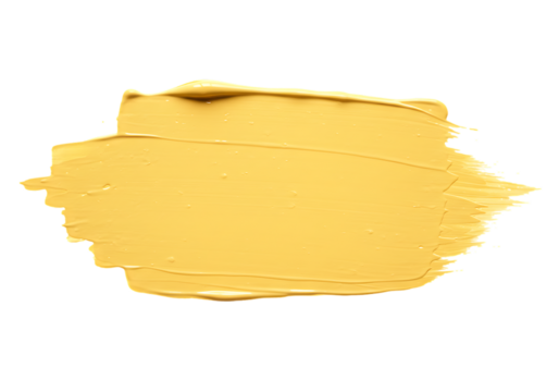 Butter Yellow paint brush stroke isolated
