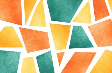 Fototapeta premium Vibrant geometric watercolor pattern with tessellating shapes design