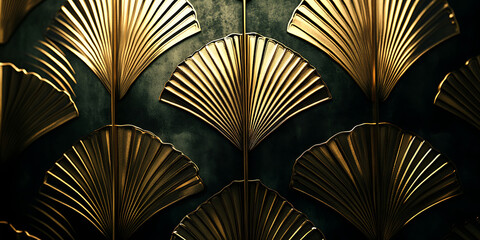 Art Deco Gold Leaf Pattern: Elegant Background Images & Textures