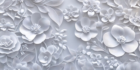 White Floral Texture Background: High-Resolution Image