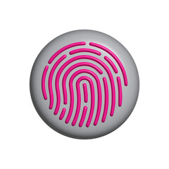 Fingerprint icon. Cybersecurity concept. Digital security authentication concept. Biometric authorization. Identification. Isolated on white background