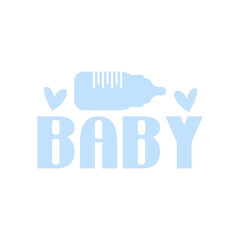 Baby typography design on plain white transparent isolated background for card, shirt, hoodie, sweatshirt, apparel, tag, mug, icon, poster or badge