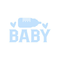 Baby typography design on plain white transparent isolated background for card, shirt, hoodie, sweatshirt, apparel, tag, mug, icon, poster or badge