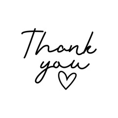 Thank you typography design on plain white transparent isolated background for card, shirt, hoodie, sweatshirt, apparel, tag, mug, icon, poster or badge