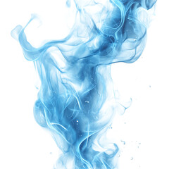 Blue Faint Flame Chemical Smoke Isolated on Transparent Background