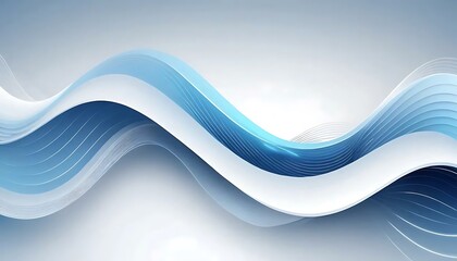 Fototapeta premium Abstract wave pattern flowing seamlessly in cool blues and whites, creating a tranquil aesthetic.