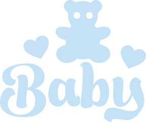 Baby typography design on plain white transparent isolated background for card, shirt, hoodie, sweatshirt, apparel, tag, mug, icon, poster or badge