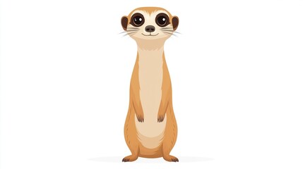 Cartoon meerkat standing upright