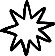 Fototapeta premium Star clip art design on plain white transparent isolated background for card, shirt, hoodie, sweatshirt, apparel, card, tag, mug, icon, poster or badge