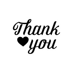 Thank you typography design on plain white transparent isolated background for card, shirt, hoodie, sweatshirt, apparel, tag, mug, icon, poster or badge