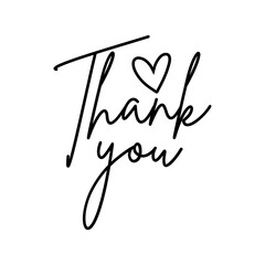 Thank you typography design on plain white transparent isolated background for card, shirt, hoodie, sweatshirt, apparel, tag, mug, icon, poster or badge