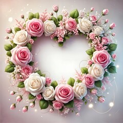 Heart made of roses and carnations for Mother's Day