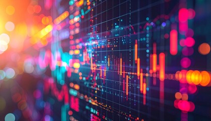 Obraz premium High resolution digital art of multiple stock charts stacked on top of each other