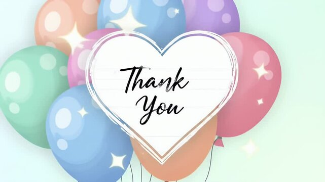 Celebration Balloons with Heart Frame Animation for Festive Occasions