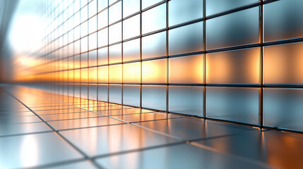 A realistic 4K rende shows a captivating 3D geometric background design with a side angle view, creating an elegant and modern visual experience for viewers.