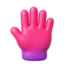 Obraz premium A vibrant pink to purple gradient stylized hand shape, rendered with soft rounded fingers and a smooth finish.