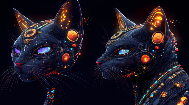 futuristic alienlike cat