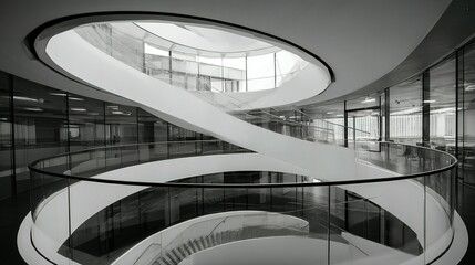 Obraz premium Modern, spiraling interior architectural design.