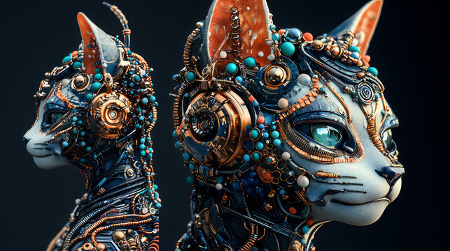 futuristic alienlike cat