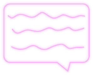 pink speech bubble, comment icon neon element, light of comment icon design