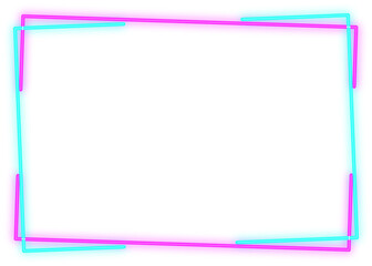 purple frame for text, neon element, length square frame, frame of light