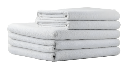 White Towels PNG Stacked Clean Towels, Transparent Background