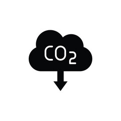 Carbon absorbing icon. Simple solid style. CO2 emissions, carbon dioxide reduction, low, reduce, neutral, environment concept. Black silhouette, glyph symbol. Vector illustration isolated.