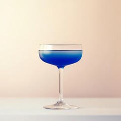 Elegant Blue Ombre Cocktail in Minimalist Studio Setting