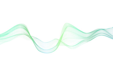 Mint green wave lines smooth curve flowing dynamic colorful spectrum color isolated on transparent background for concept of technology, digital, communication, science, music, futuristic