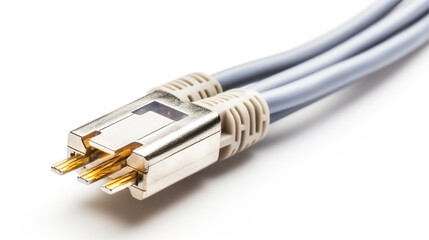 Gray cable connector close-up