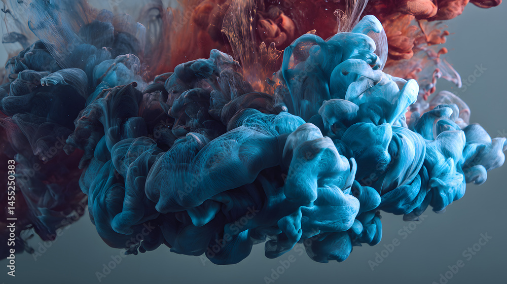 Poster abstract colors explosion underwater a visually striking composition showcasing a colorful artistic 