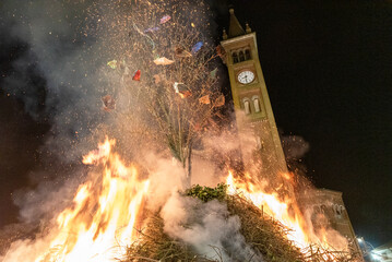 Carnival Bonfires of Pescarolo, Cremona. Italy.
