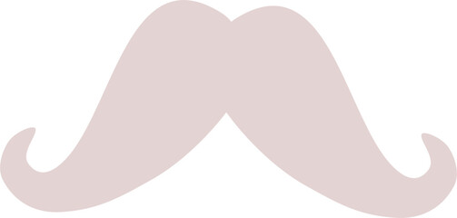 Light Gray Simple Mustache Clipart -  Vector Illustration