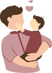 Tender Father-Son Moment: A Simple Illustration of Paternal Love