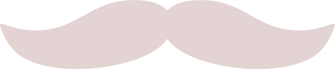 Gentleman's Mustache: Soft Pink, Simple Shape, Isolated on White
