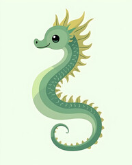 Fototapeta premium Leafy Sea Dragon in Minimalist Design