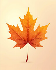 Fototapeta premium Warm Maple Leaf on Pastel-Toned Background